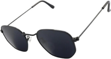 Óculos de Sol Hexagonais Geométricos Original Premium com Estojo Luxo Proteção UV400, Moda Estilo Clássico Retrô Vintage Oldschool Unissex Feminino Masculino