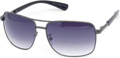 Óculos de Sol Aviador Unissex Polo London Club Retangular com Lentes em Policarbonato UV400 com Case de Couro ECO