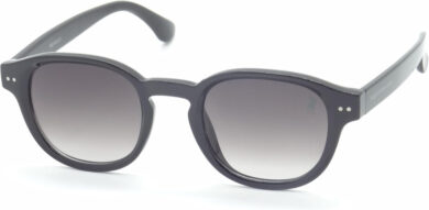 Óculos de Sol Polo London Club Redondo, Unissex, Casual com Proteção UVA/UVB, Kit com Case em Couro ECO, VA5097 Preto